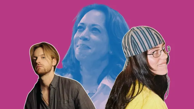 Composite illustration of Billie Eilish and Finneas