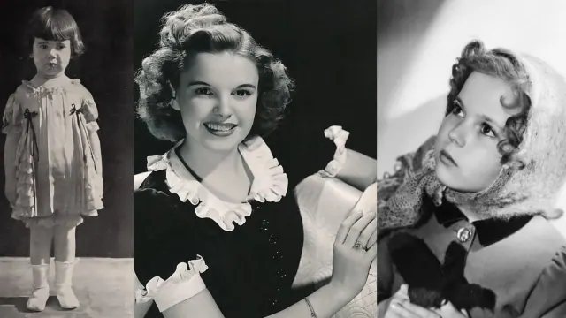 Composite of Diana Serra Cary, Shirley Temple and Judy Garland, from left to right.