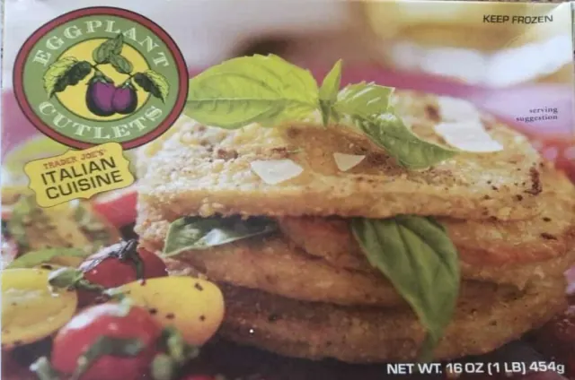 Package of Trader Joe’s breaded eggplant cutlets