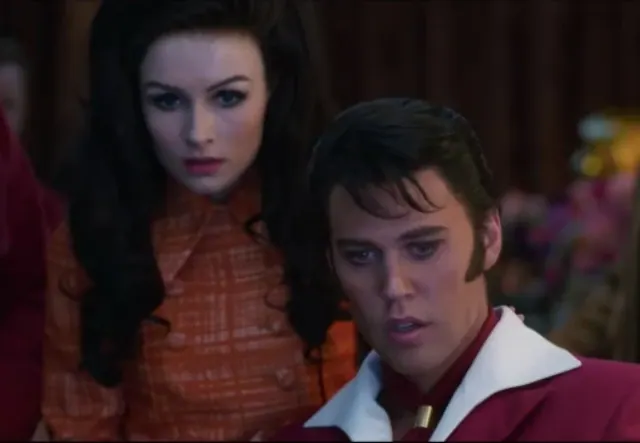 Olivia DeJonge and Austin Butler in a still from the 2022 film Elvis