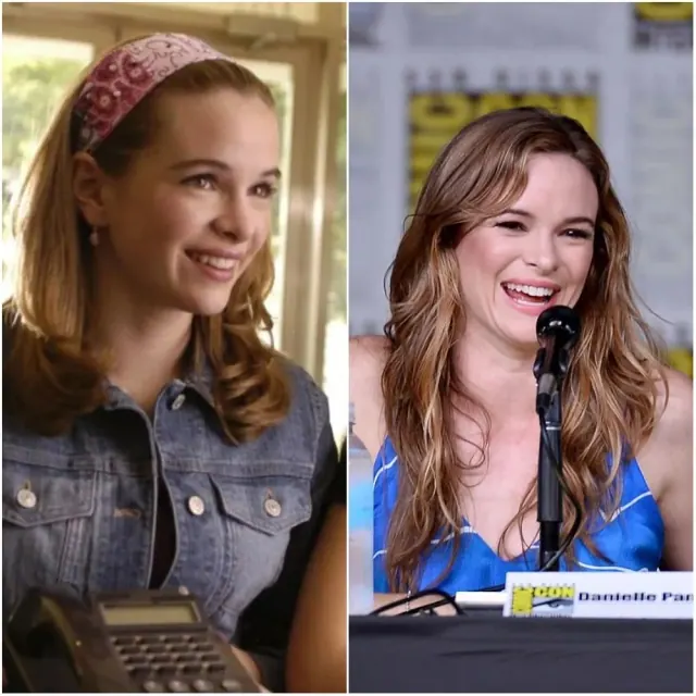 Danielle Panabaker in Stuck in the Suburbs beside a later panel appearance