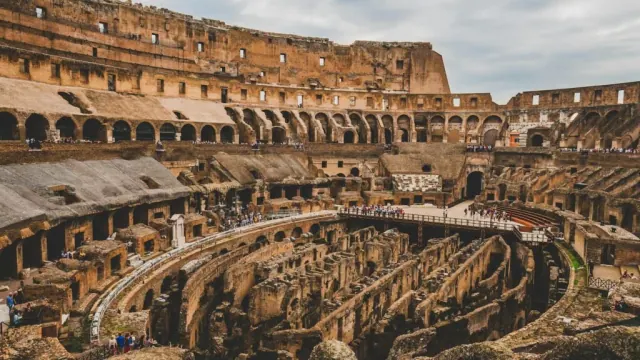 The interior of the Colosseum during the day.