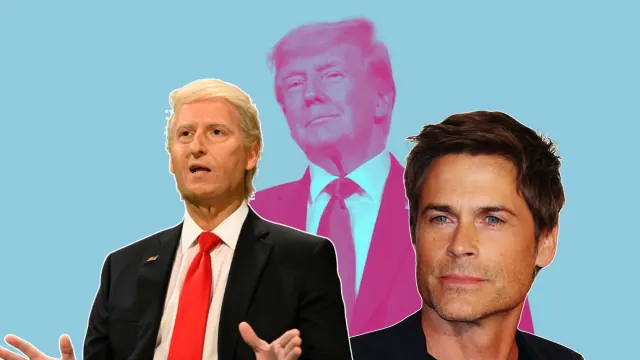Composite illustration of Donald Trump and Rob Lowe