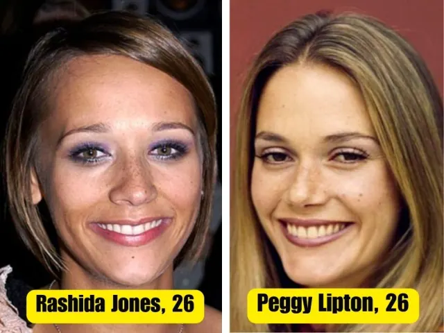 Rashida Jones and Peggy Lipton smiling in separate portraits