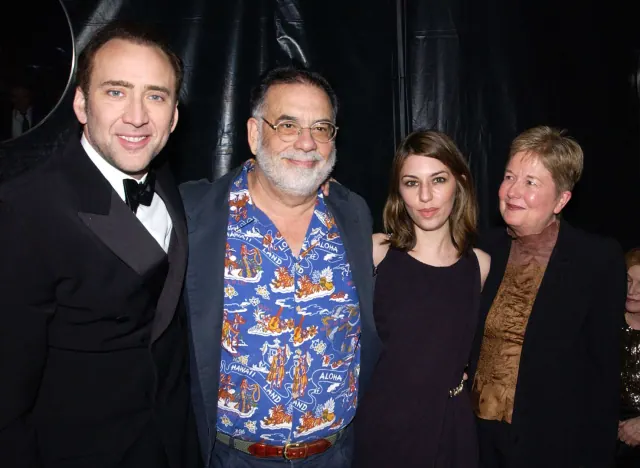 Nicolas Cage, Francis Ford Coppola, Sofia Coppola and another guest in an older event photograph
