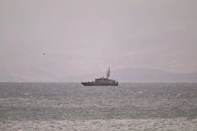 A coast-guard vessel during the August 19, 2024 search off Porticello