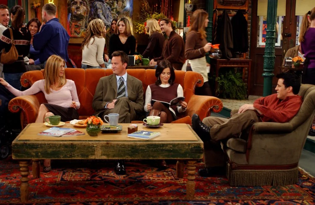 The orange couch in Central Perk in 