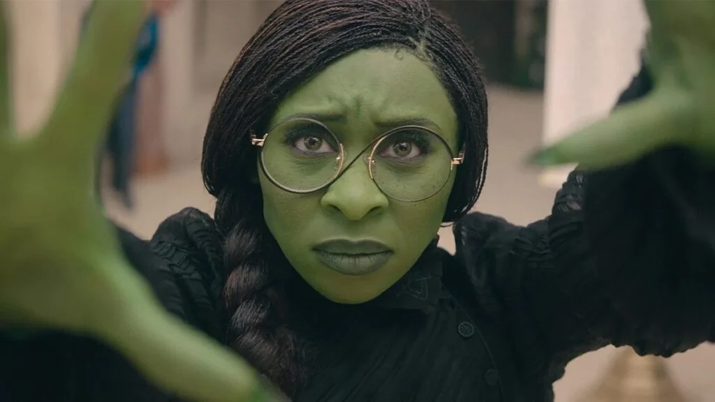 Elphaba (Cythia Ervio) using magic in the school